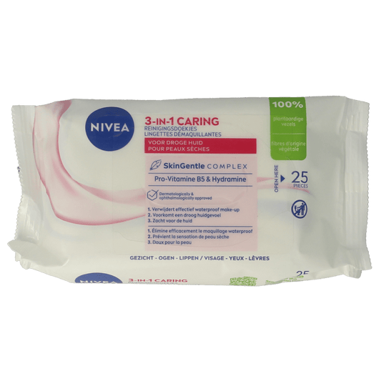 Nivea Verzachtende doekjes droge/gevoelige huid 25 Stuks - DrogistWereld