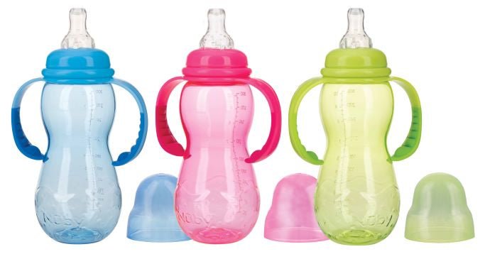 Nuby Fles standaard 320ml nondrip speen assorti 1 Stuks - DrogistWereld