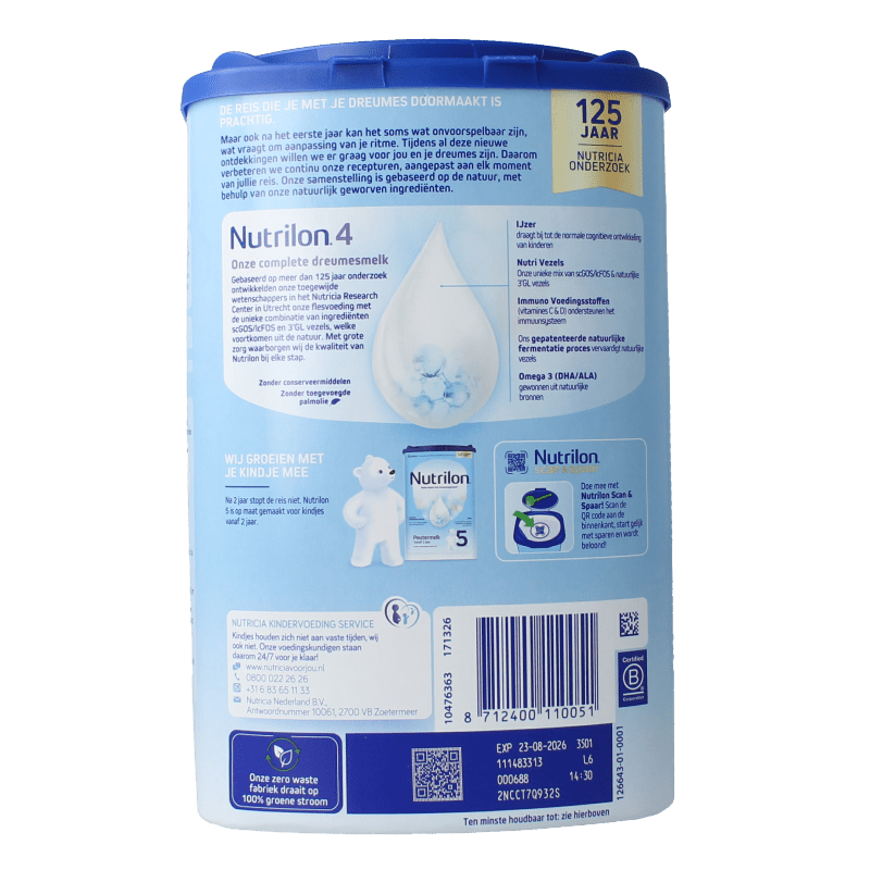 Nutrilon 4 Dreumes vanille poeder 800 Gram - DrogistWereld