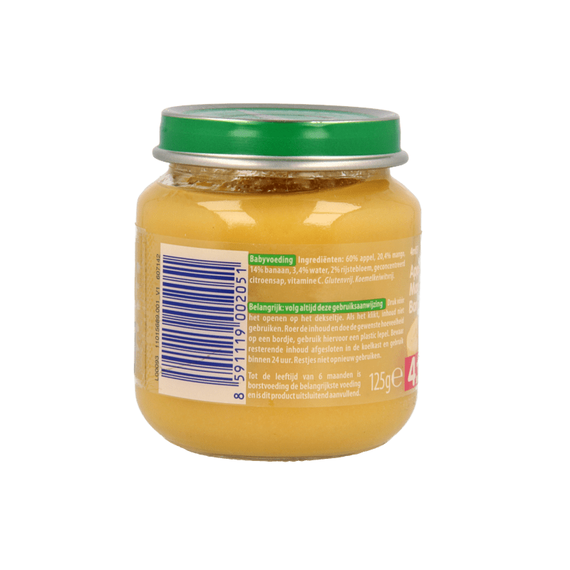 Olvarit Appel mango banaan 4M03 125 Gram - DrogistWereld