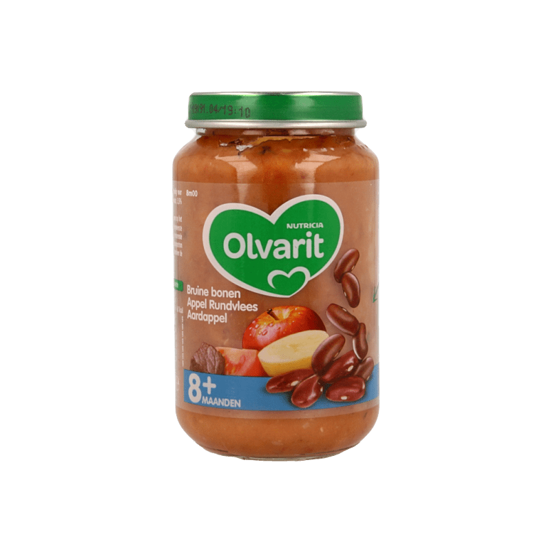 Olvarit Bruine bonen appel rundvlees aardappel 8M00 200 Gram - DrogistWereld