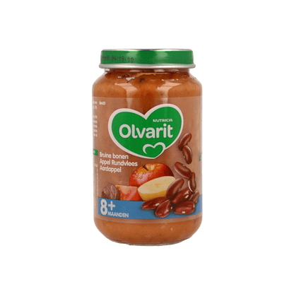 Olvarit Bruine bonen appel rundvlees aardappel 8M00 200 Gram - DrogistWereld