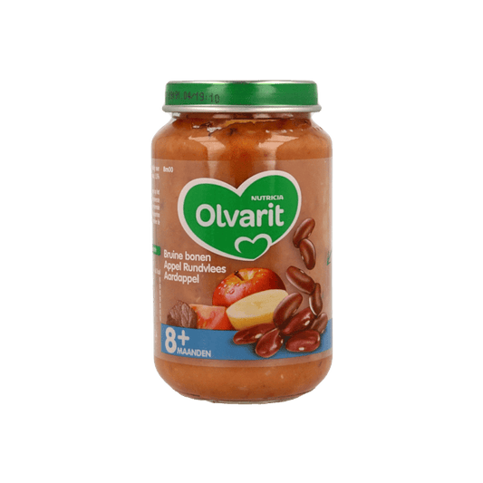 Olvarit Bruine bonen appel rundvlees aardappel 8M00 200 Gram - DrogistWereld