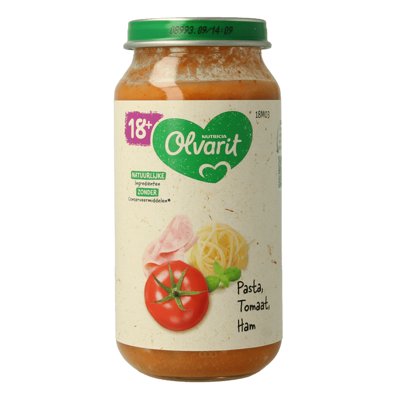 Olvarit Pasta tomaat ham 18M03 250 Gram - DrogistWereld