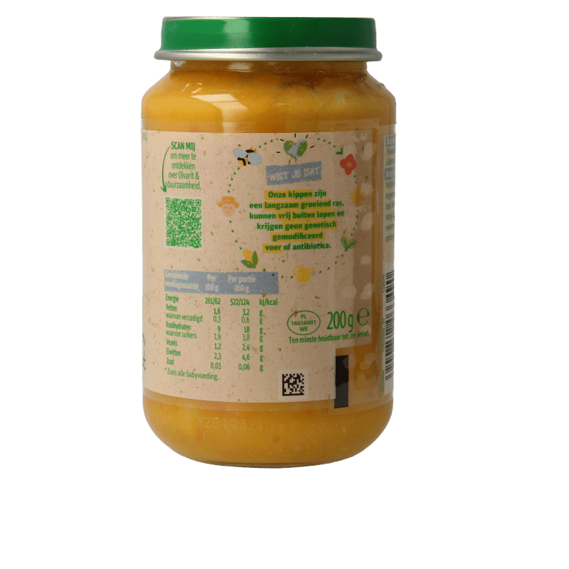 Olvarit Pompoen kip rijst 8M14 200 Gram - DrogistWereld