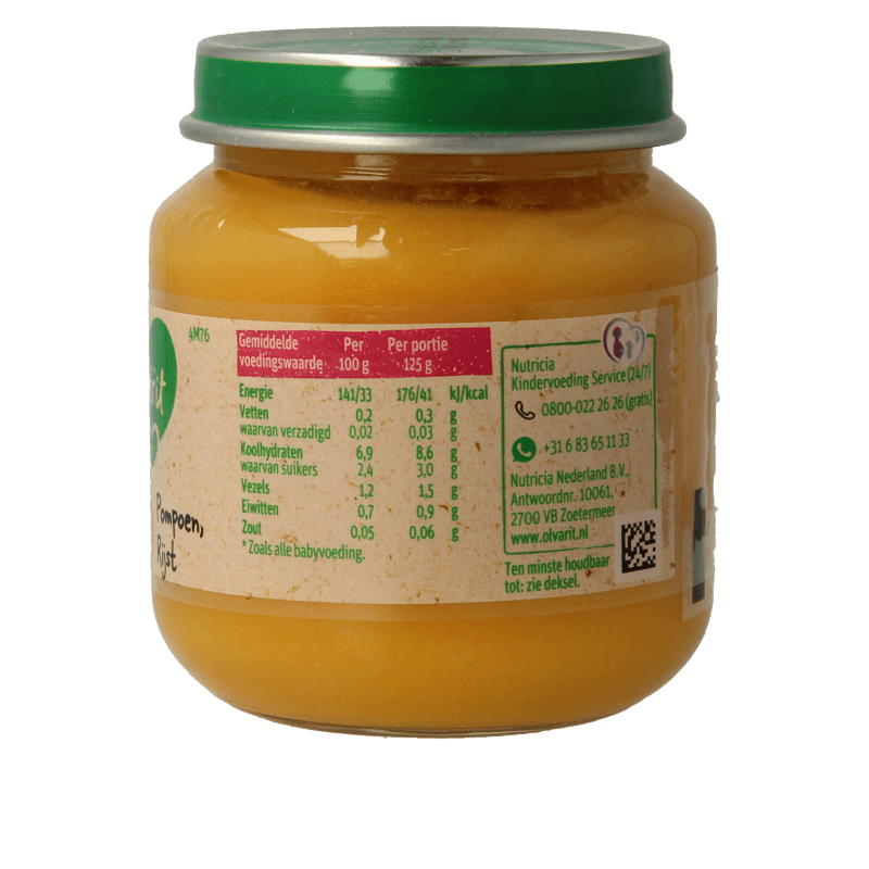 Olvarit Pompoen rijst 4M76 125 Gram - DrogistWereld