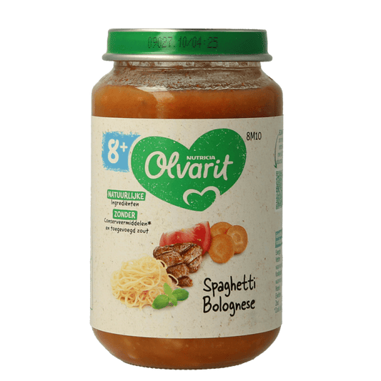 Olvarit Spaghetti bolognese 8M10 200 Gram - DrogistWereld