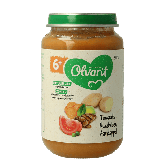 Olvarit Tomaat rundvlees aardappel wortel 200 Gram - DrogistWereld