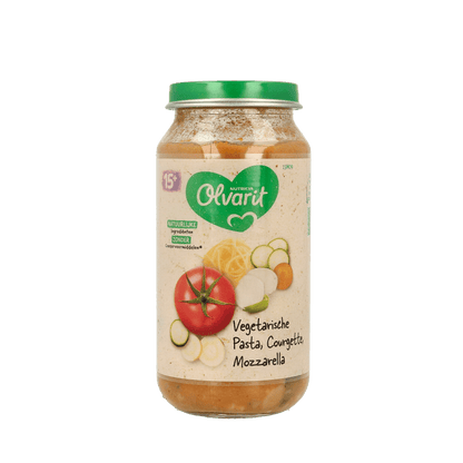 Olvarit Vegetarische pasta courgette mozzarella 15M09 250 Gram - DrogistWereld