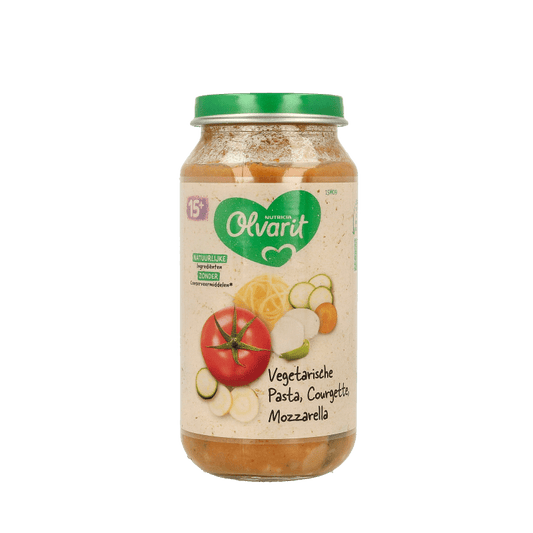 Olvarit Vegetarische pasta courgette mozzarella 15M09 250 Gram - DrogistWereld