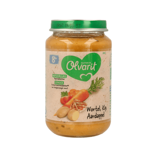 Olvarit Wortel kip aardappel 8M01 200 Gram - DrogistWereld