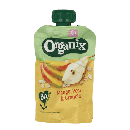 Organix Knijpfruit mango, peer & granola 6+ mnd bio 100 Gram - DrogistWereld