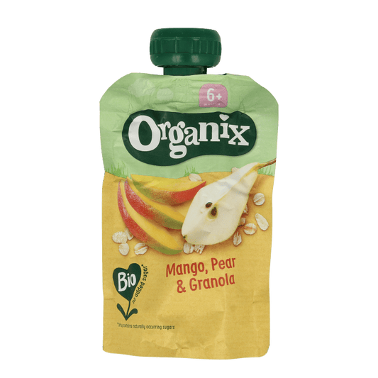 Organix Knijpfruit mango, peer & granola 6+ mnd bio 100 Gram - DrogistWereld
