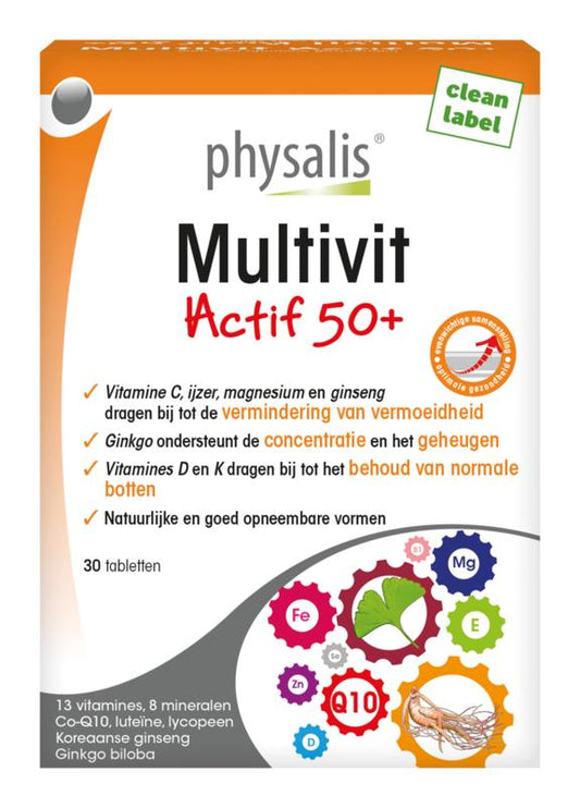 Physalis Multivit actif 50+ 30 Tabletten - DrogistWereld