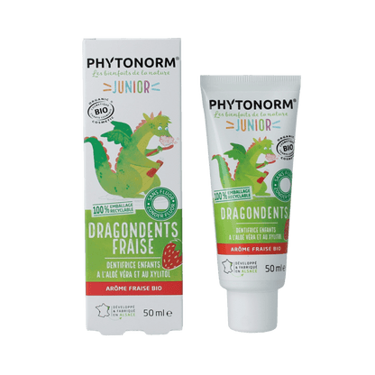 Phytonorm Dragondent tandpasta kind aardbei 50 Milliliter - DrogistWereld