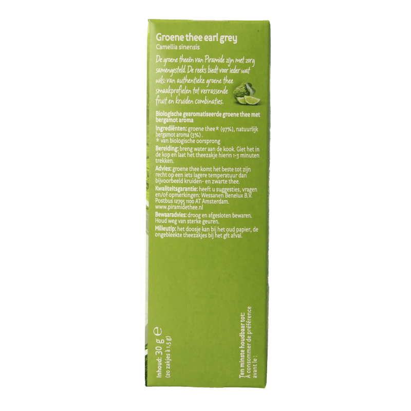 Piramide Groene thee & earl grey eko bio 20 Zakjes - DrogistWereld