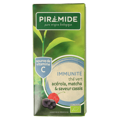 Piramide Immuun groene thee acerola matcha & zwarte bes bio 20 Zakjes - DrogistWereld