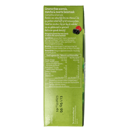 Piramide Immuun groene thee acerola matcha & zwarte bes bio 20 Zakjes - DrogistWereld