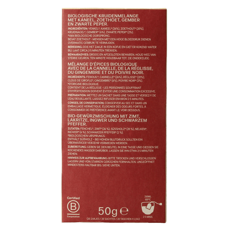 Piramide Natural energy bio 20 Zakjes - DrogistWereld