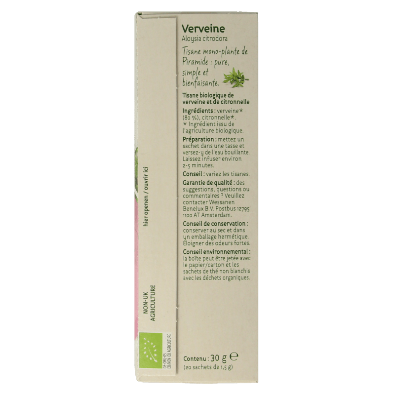 Piramide Verveine thee eko bio 20 Zakjes - DrogistWereld