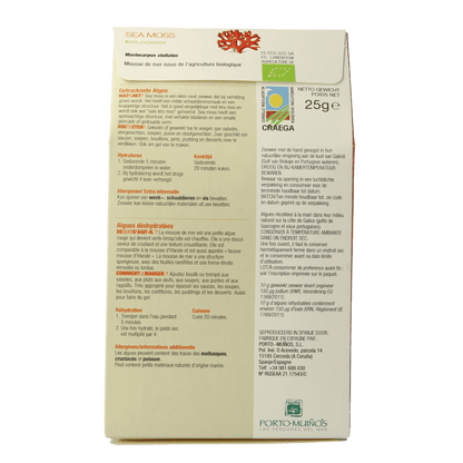 Porto Muinos Sea moss bio 25 Gram - DrogistWereld