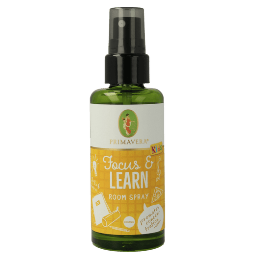 Primavera Organic roomspray focus & learn bio 50 Milliliter - DrogistWereld