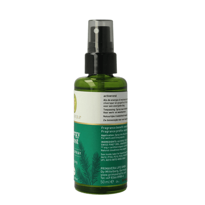 Primavera Roomspray energy boost bio 50 Milliliter - DrogistWereld