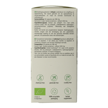 Purasana Artisjok vegan bio 60 Vegetarische capsules - DrogistWereld