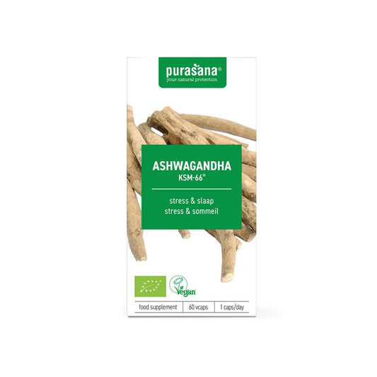 Purasana Ashwagandha KSM - 66 vegan bio 60 Vegetarische capsules - DrogistWereld