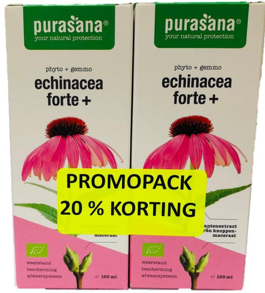 Purasana Echinacea forte+ promo pack bio 200 Milliliter - DrogistWereld