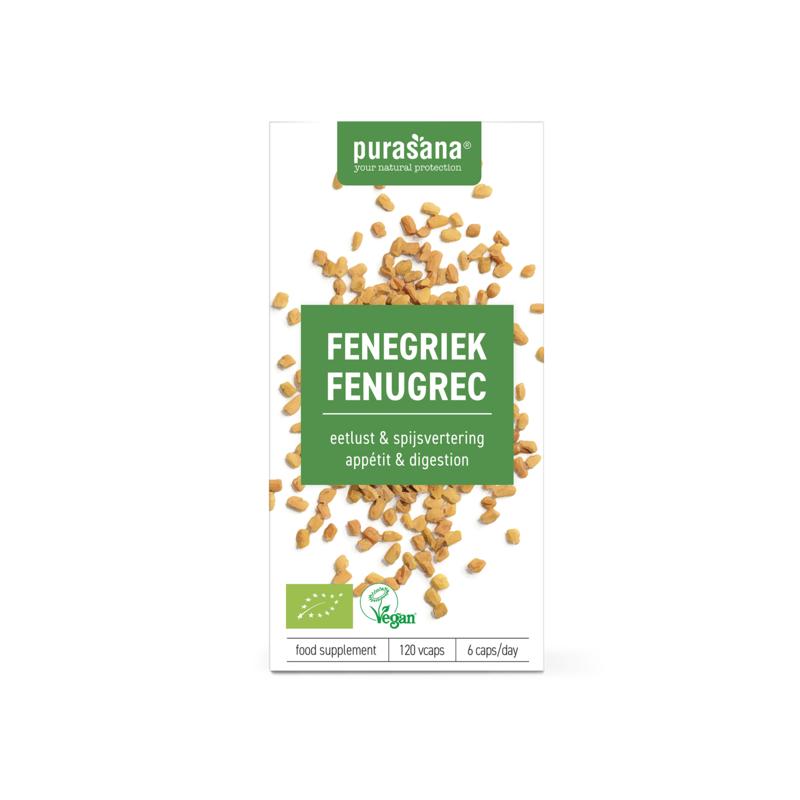 Purasana Fenegriek vegan bio 120 Vegetarische capsules - DrogistWereld