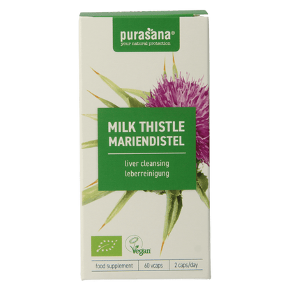 Purasana Mariadistel vegan bio 60 Vegetarische capsules - DrogistWereld