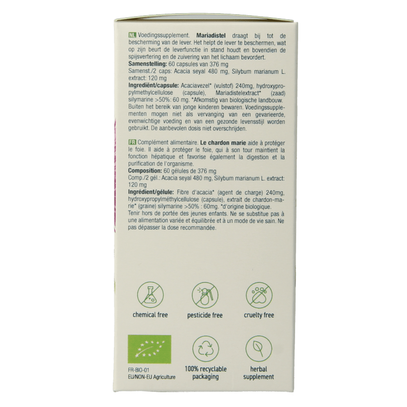 Purasana Mariadistel vegan bio 60 Vegetarische capsules - DrogistWereld