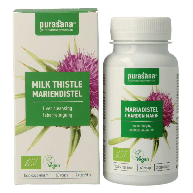 Purasana Mariadistel vegan bio 60 Vegetarische capsules - DrogistWereld