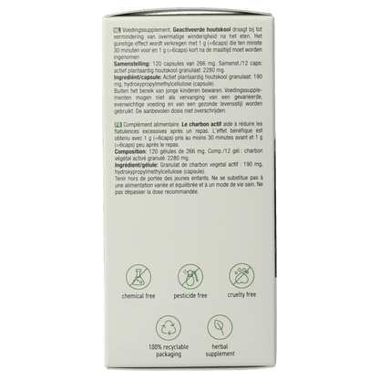 Purasana Plantaardige houtskool vegan 120 Vegetarische capsules - DrogistWereld