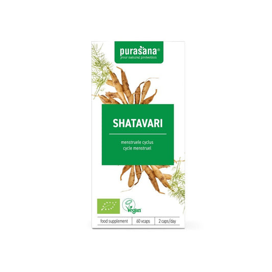 Purasana Shatavari vegan bio 60 Vegetarische capsules - DrogistWereld