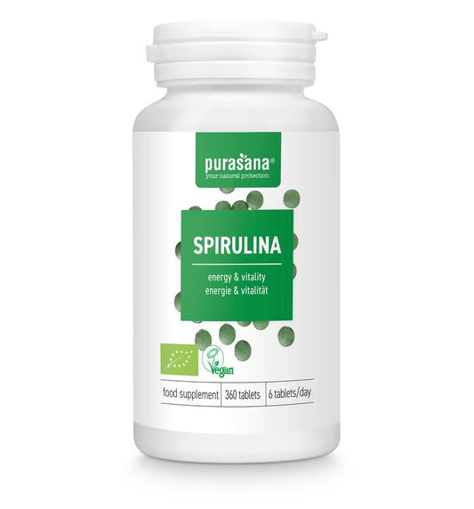 Purasana Spirulina vegan bio 360 Tabletten - DrogistWereld