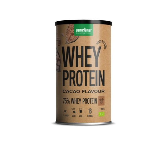 Purasana Whey proteine cacao bio 400 Gram - DrogistWereld