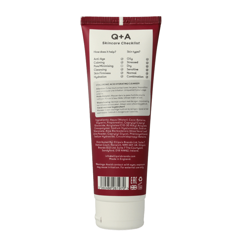 Q+A Hyaluronic acid cleansing gel 125 Milliliter - DrogistWereld