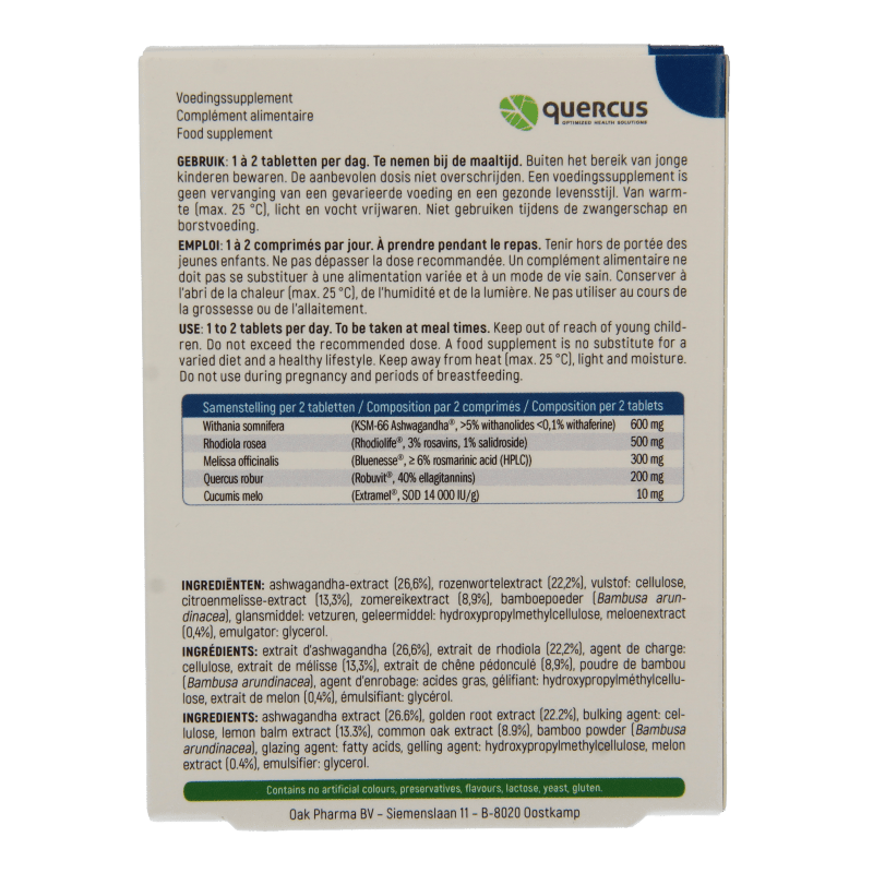 Quercus Enerzen 30 Tabletten - DrogistWereld