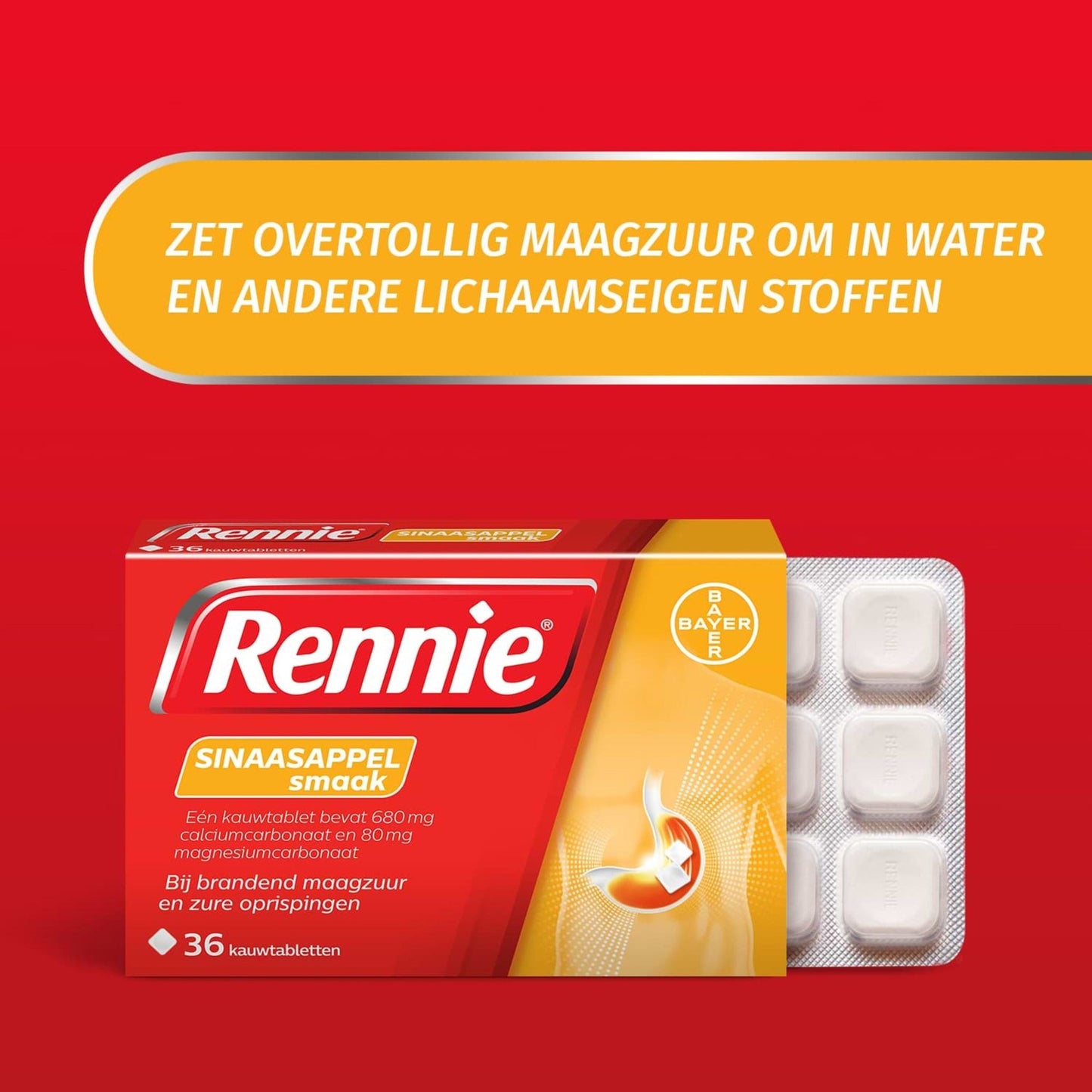 Rennie Sinaasappel 36 Tabletten - DrogistWereld