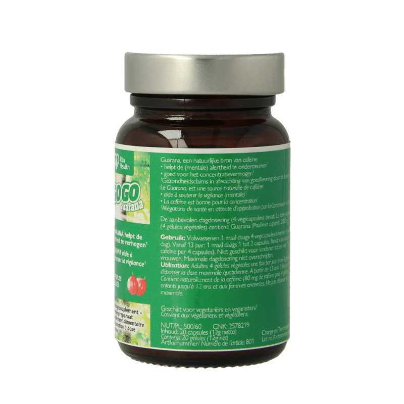 RIO Gogo guarana 500mg 10 dagen 20 Capsules - DrogistWereld