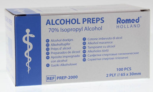 Romed Alcoholdoekjes 100 Stuks - DrogistWereld