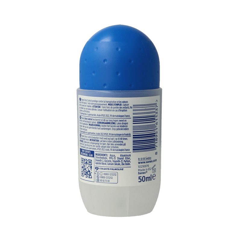 Sanex Deodorant roller extra control 50 Milliliter - DrogistWereld