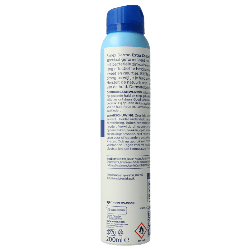 Sanex Deodorant spray dermo extra control 200 Milliliter - DrogistWereld