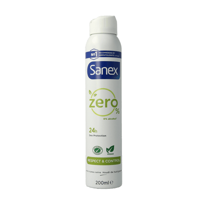 Sanex Deodorant spray zero% respect & control 200 Milliliter - DrogistWereld