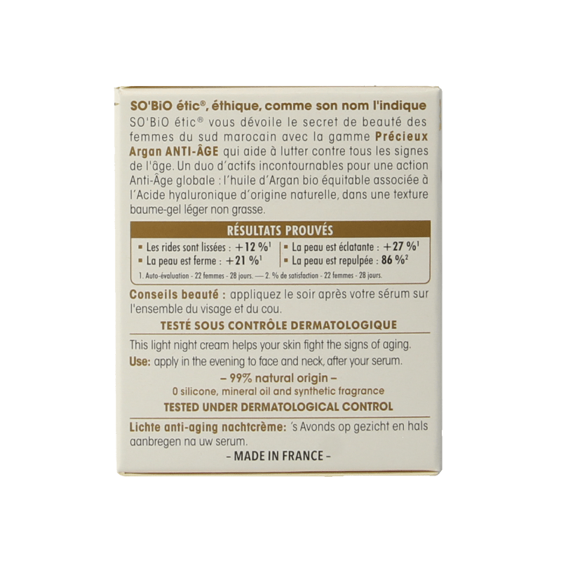 So Bio Etic Anti - aging night fluid 50 Milliliter - DrogistWereld