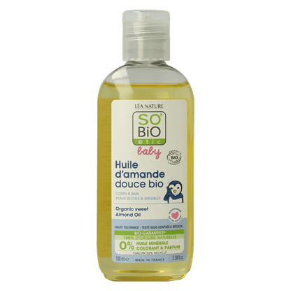 So Bio Etic Baby almond oil 100 Milliliter - DrogistWereld