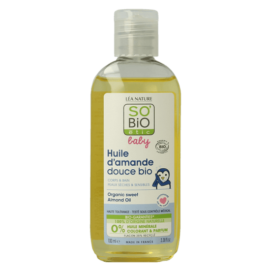 So Bio Etic Baby almond oil 100 Milliliter - DrogistWereld