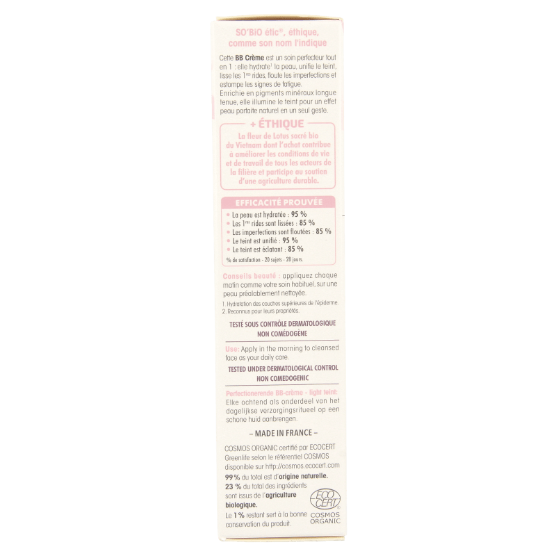 So Bio Etic BB Cream 01 light beige 40 Milliliter - DrogistWereld